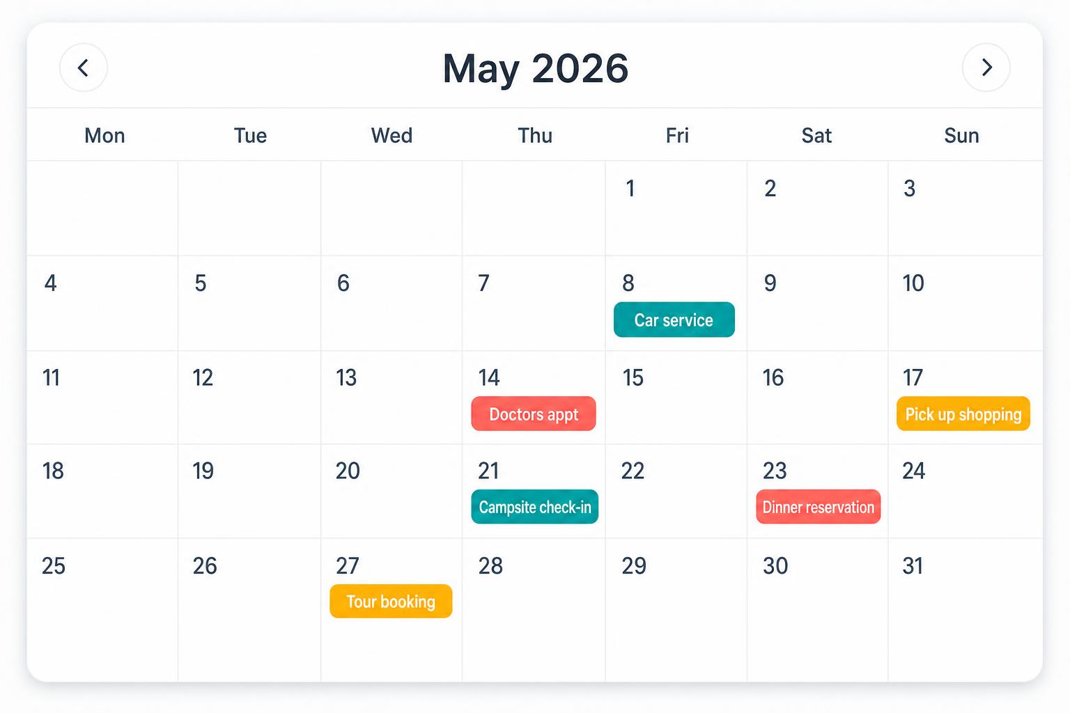 Track and manage appointments on the road