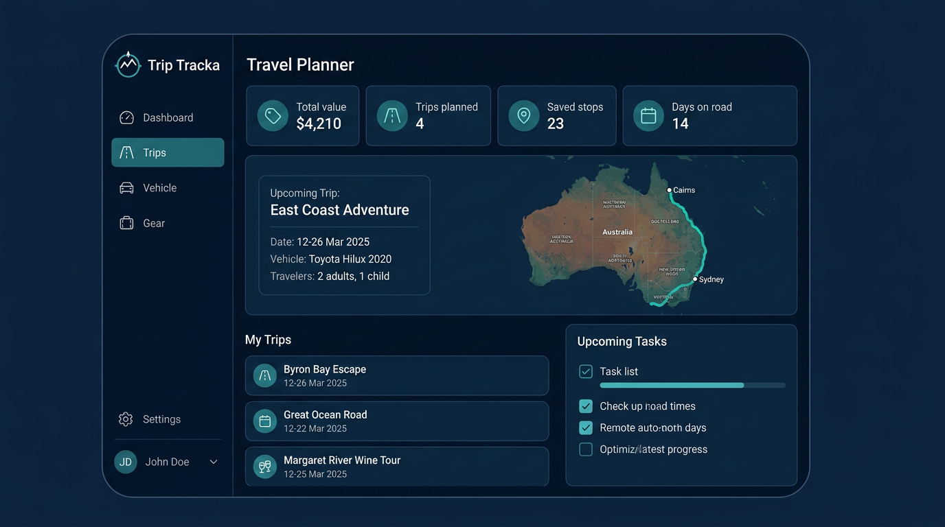 International travel planner showing a multi-stop trip